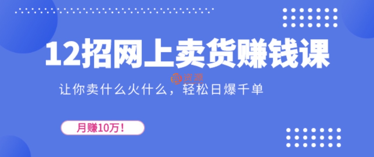 12招网上卖货赚钱课