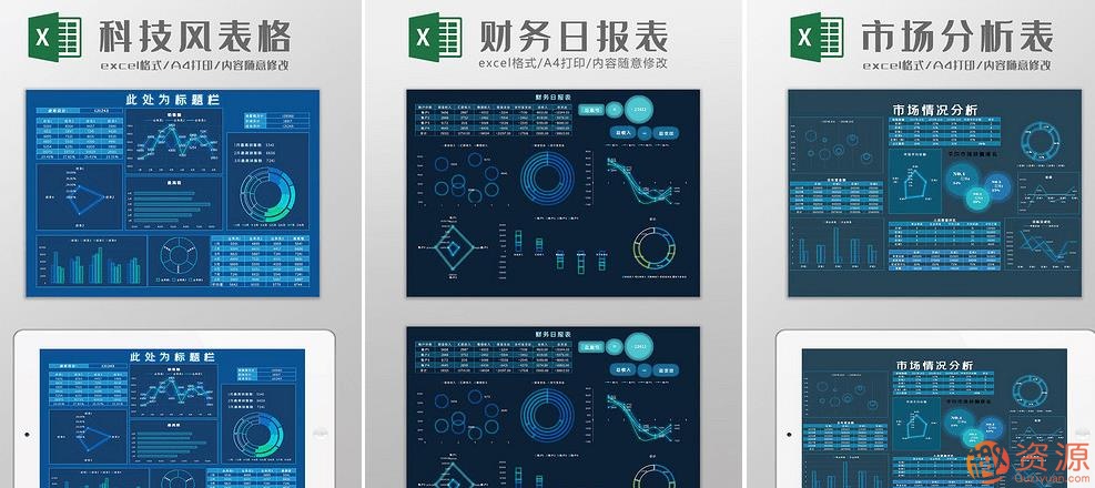 41个可视化科技感大数据Excel模板_趣资料插图