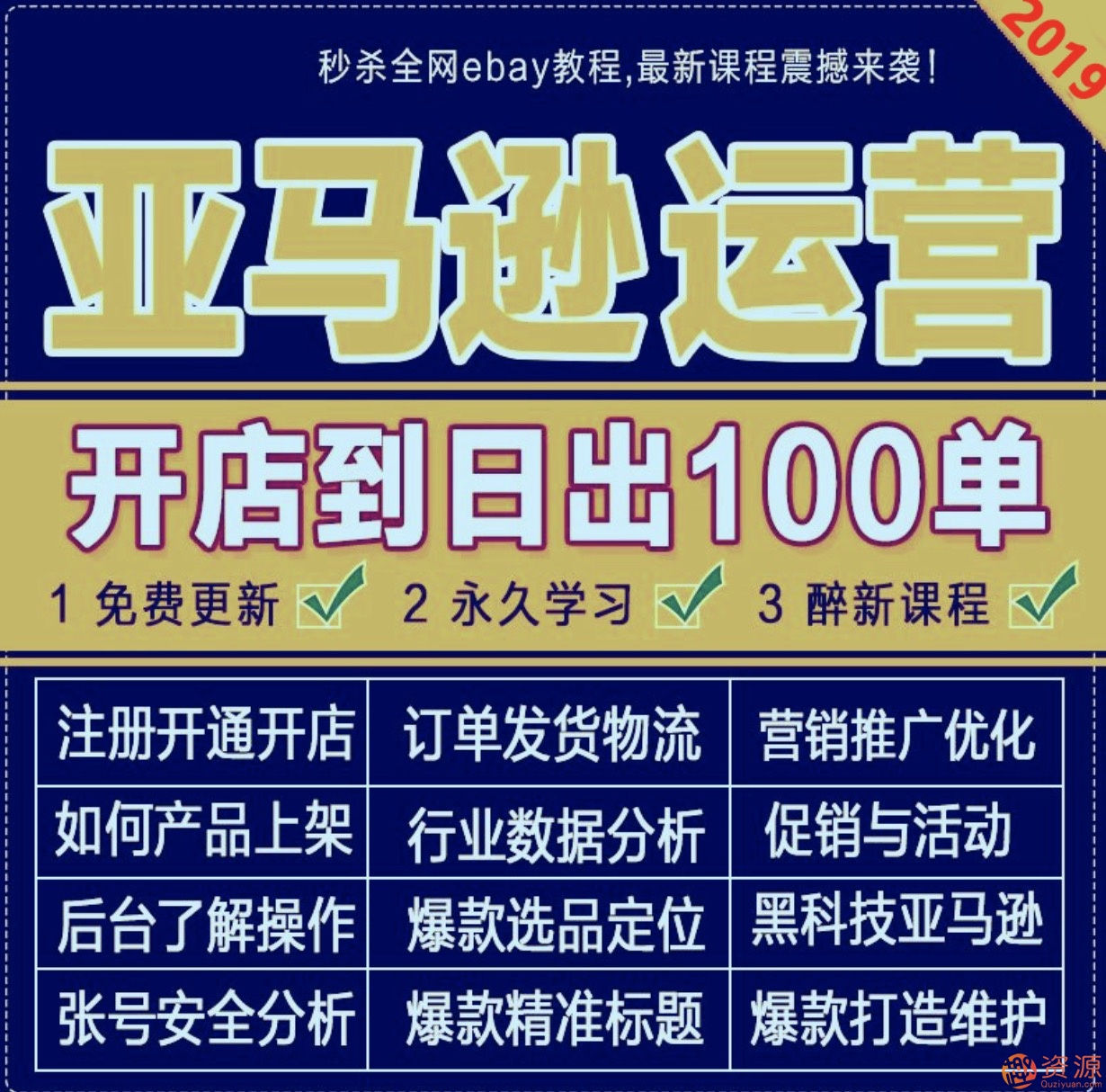 2019新手亚马逊全球开店视频教程美国Amazon外贸跨境电商运营课程插图