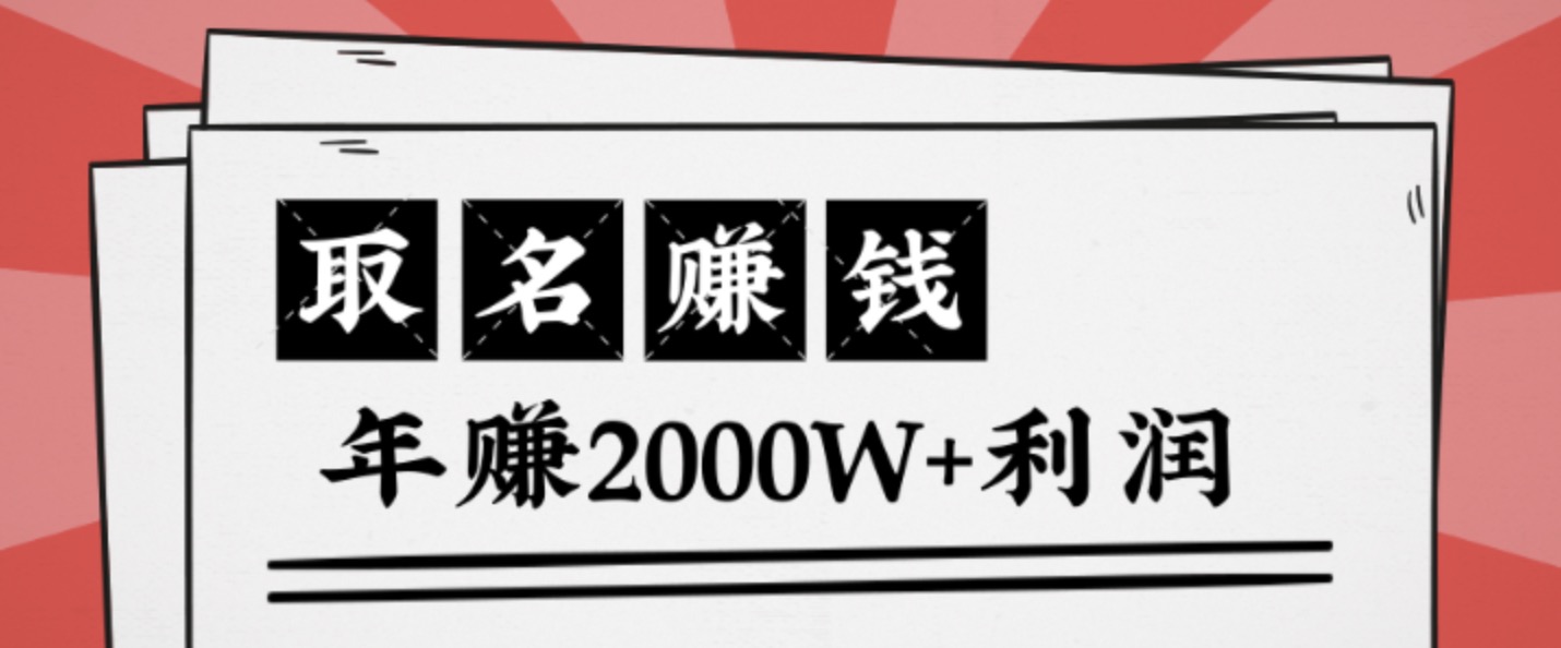 王通：不要小瞧任何一个小领域，取名技能也能快速赚钱，年赚2000W+利润 百度网盘