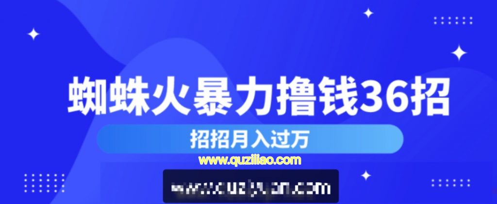 蜘蛛火暴力撸钱36招 百度网盘插图