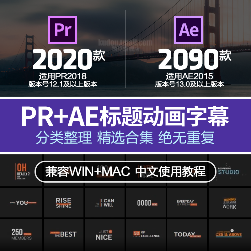 5000款PR+AE标题字幕合集（全网最全合集）标题字幕大全合集