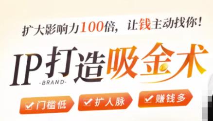 IP打造吸金术：0基础0资源，也能扩大影响力100倍，让钱主动找你！  百度网盘