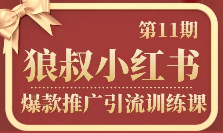 狼叔小红书爆款推广引流训练课第11期  百度网盘