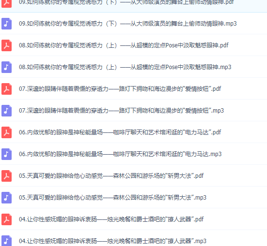Chic魅惑学院·【9个音频+课件】魅力眼神修炼术（全）