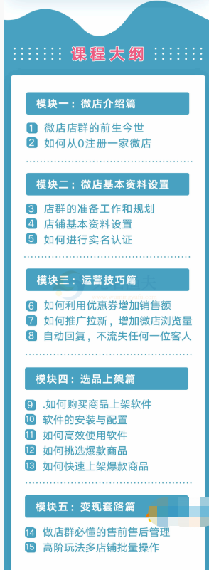 零成本微店店群系列课 手把手教你月入20000元 百度云分享_趣资料视频教程插图1