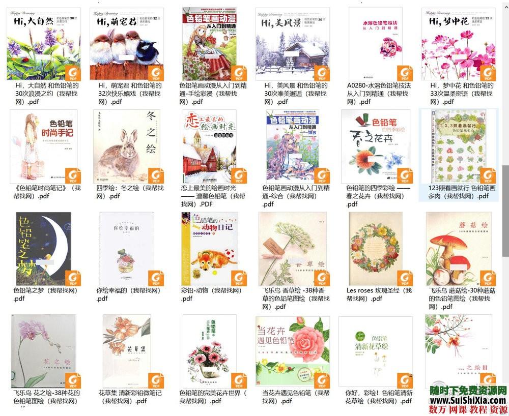 40G最强彩铅零基础入门到高手教学教程，包括大量电子书和绘画视频_趣资料视频资源插图11