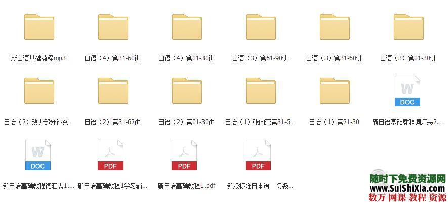 日语学习资料大全，新日语基础mp3+视频教程+单词表