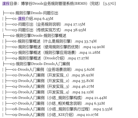 博学谷培训课程-博学谷Drools业务规则管理系统(BRMS)-百度云分享_趣资料视频资源