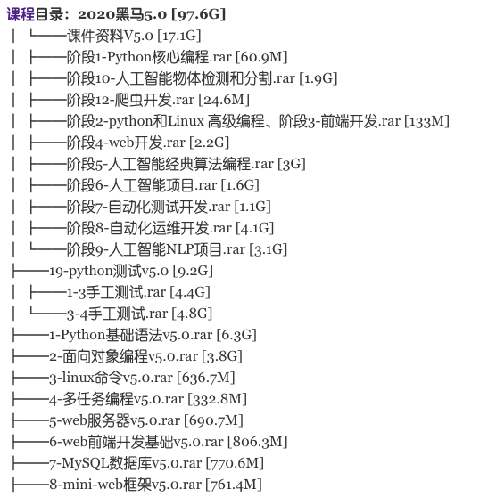 黑马Python5.0教程实战人工智能就业班课程（视频+资料+源码）_趣资料教程视频