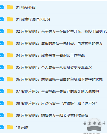 詹宗熙 叙事疗法应用与案例教学课程 视频+课件_趣资料视频教程