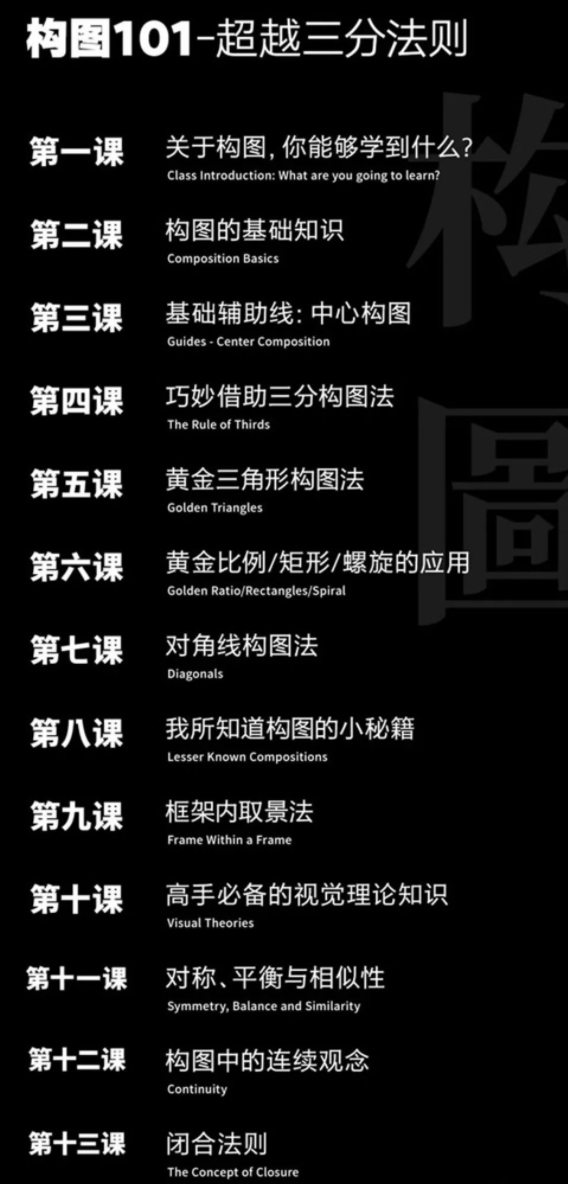 【同捉】 构图101：超越三分法则【画质高清】_百度云网盘教程资源