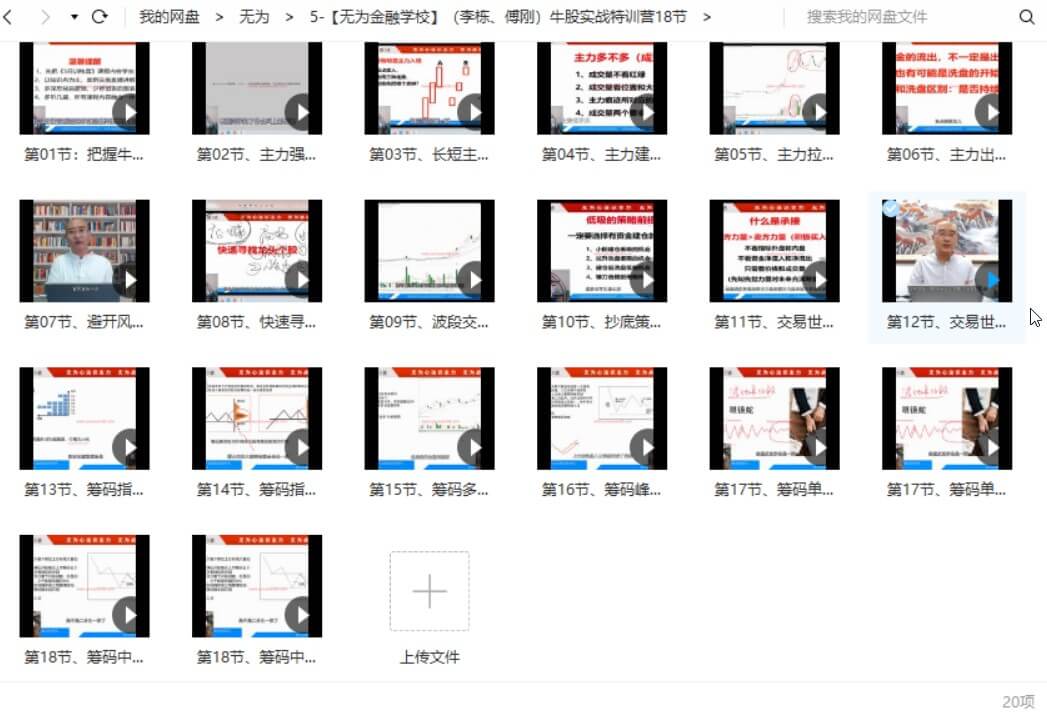 无为学院（李栋、傅刚）牛股实战特训营18节_百度云网盘教程视频插图1