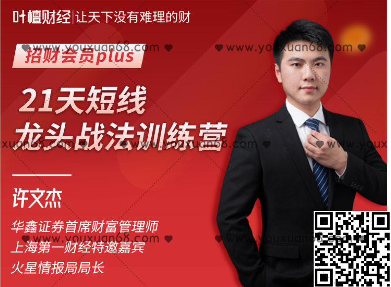 【股市-技术面-初阶】许文杰21天短线龙头战法训练营_百度云网盘教程视频
