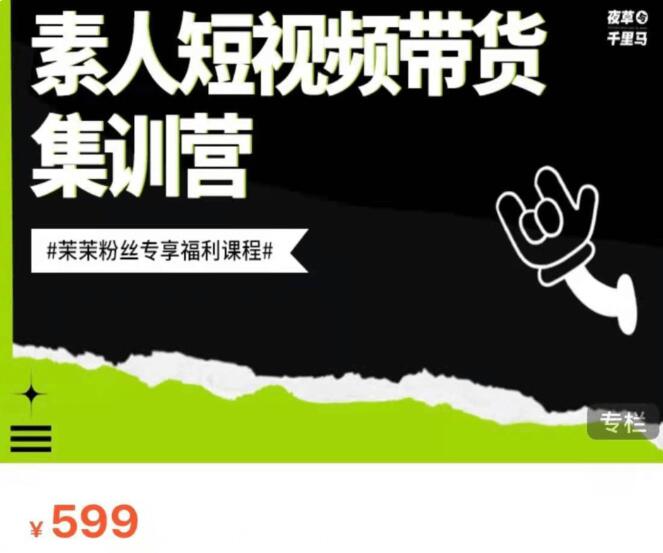 素人短视频带货集训营价值599元-百度云分享