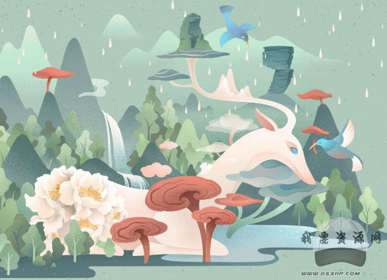 噪点风格插画绘制-罗雨舒