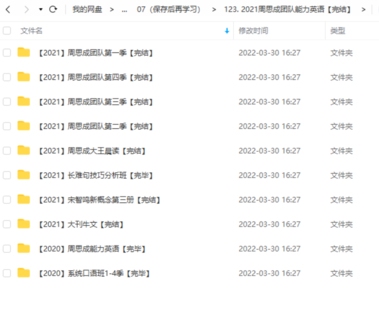 【英语完结】周思成2021团队能力英语百度云分享