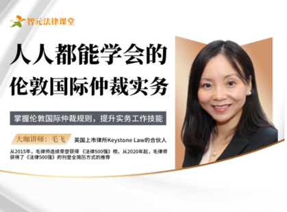 【法律完结】【智元】 《481 毛飞：人人都能学会的伦敦国际仲裁实务》