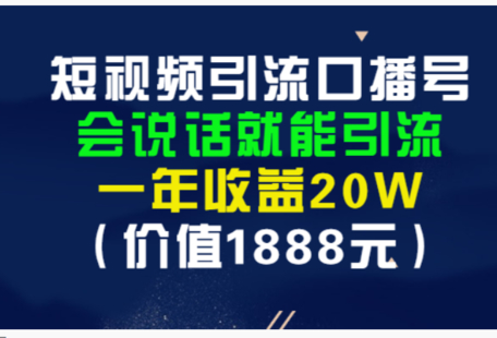【网赚上新】21.安妈·短视频引流口播号，会说话就能引流