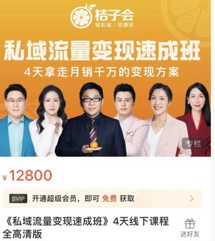 桔子会《私域流量变现速成班》4天线下课程全高清版