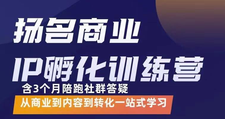杨名商业IP孵化训练营，从商业到内容到转化一站式学（网盘分享）