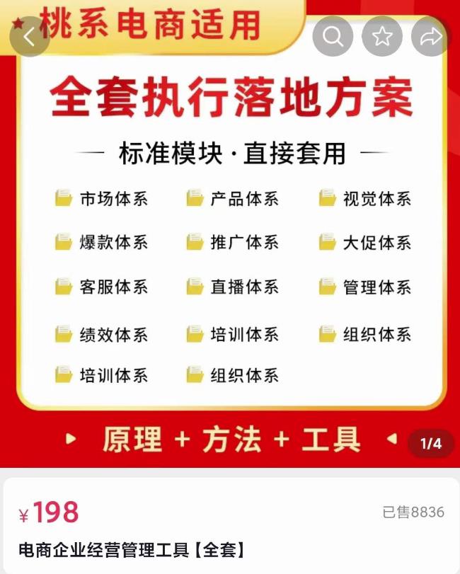 电商企业经营管理工具：全套执行落地方案标准模块