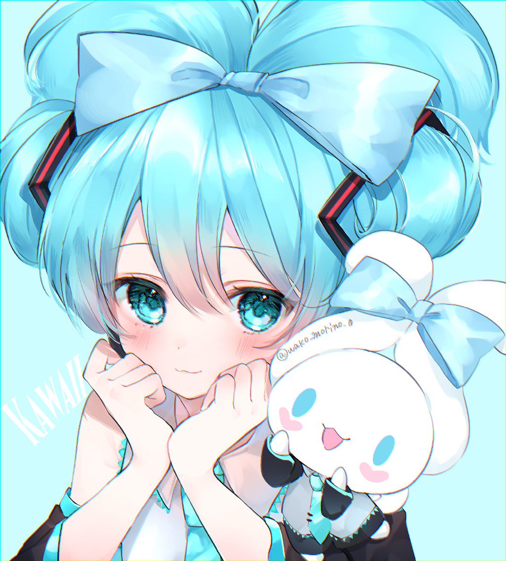 萌萌的玉桂狗初音未来组合登场，双倍的萌萌气息超治愈