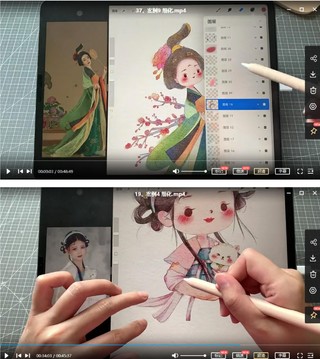 鱼小沫2022年5月萌萌古风ipad插画课【画质高清有笔刷课件】