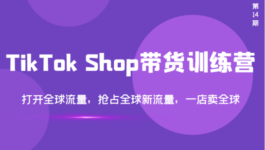 TikTok Shop 全球店带货训练营（第14期）