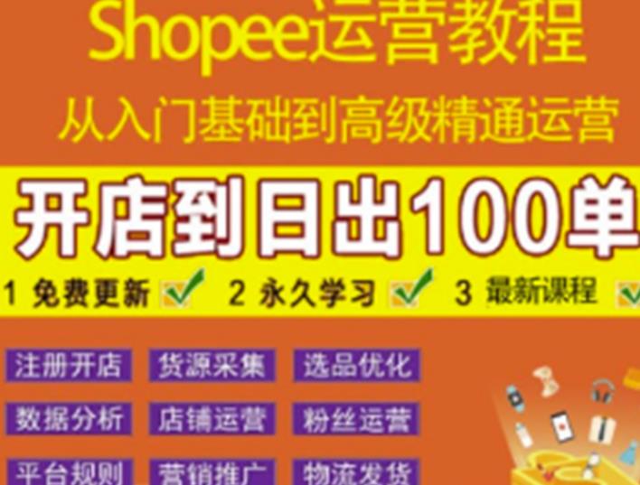 shopee运营教程：从入门基础到高级精通，跨境电商课程集合（全套课程）