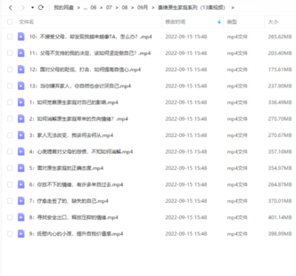 赛维原生家庭系列（13集视频）网盘分享