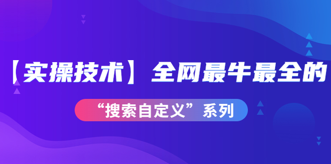 【实操技术】全网最牛最全的“搜索自定义”系列！网盘分享
