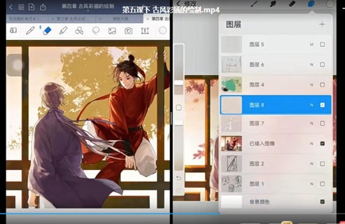 绘了个弦2022年1月古风古韵唯美插画基础【画质不错只有视频】