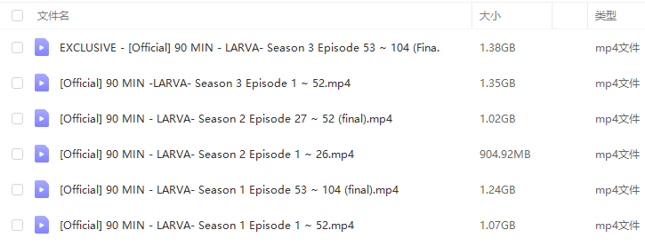 韩国动画《爆笑虫子Larva》全三季260集高清合集