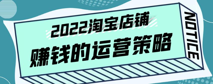 震宇老师・2022年淘宝店铺赚钱的运营策略，全店动销策略网盘分享