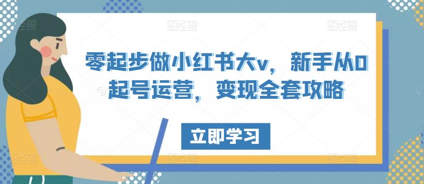 零起步做小红书大v，新手从0起号运营，变现全套攻略百度网盘
