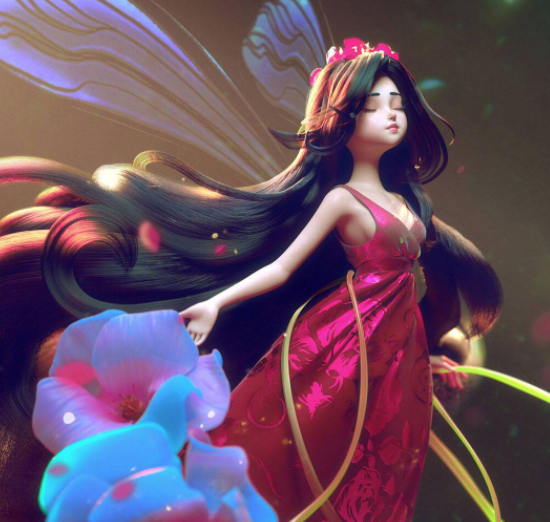 小花仙子风格化三维静帧全流程案例教学zbrush课程网盘分享