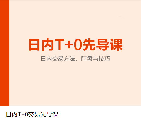 日内T+0交易先导课网盘分享