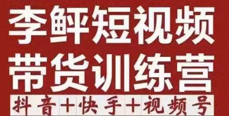 李鲆・短视频带货训练营（第12期），低投入、低风险网盘分享