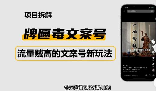 2023抖音快手毒文案新玩法，牌匾文案号，起号快易变现百度网盘