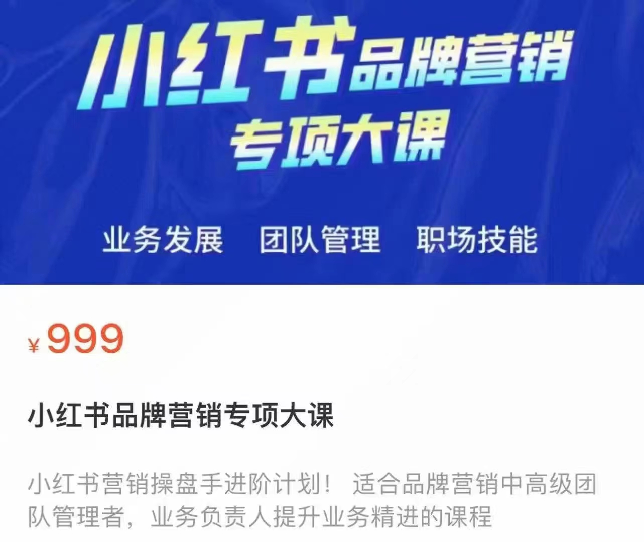 小红书品牌营销专项大课百度网盘