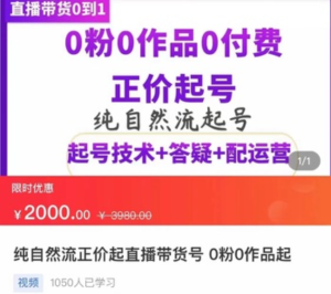 久久疯牛2023最新线上纯自然流起号课程百度网盘插图