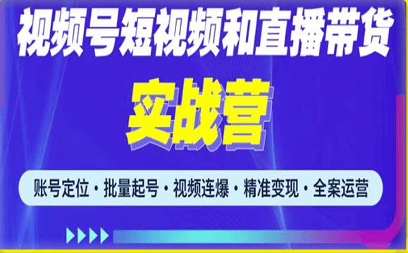 2023年微信视频号引流和变现全套运营实战课程，玩转视频号短视频和直播运营