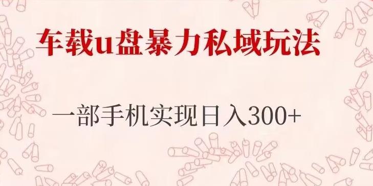 车载u盘暴力私域玩法，仅需一部手机实现日入300+百度网盘