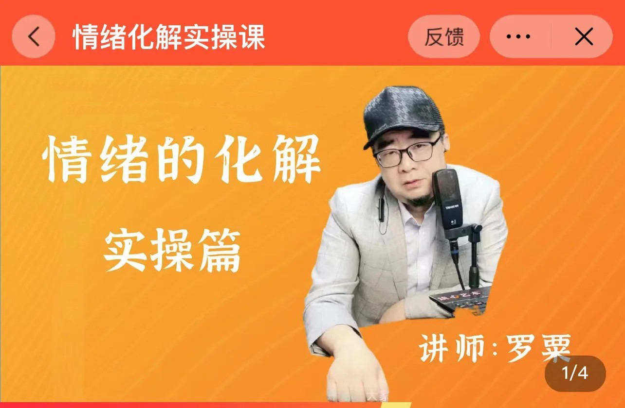 情绪的化解课一阶段（罗粟）百度网盘