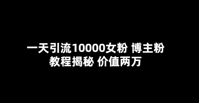 一天引流10000女粉，博主粉教程揭秘（价值两万）百度网盘