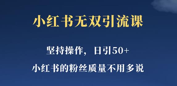 小红书无双课一天引50+女粉，不做视频小白快速出结果【仅揭秘】百度网盘