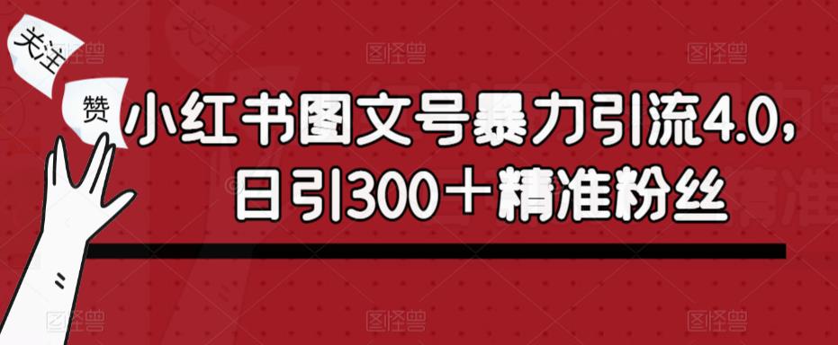 小红书图文号暴力引流4.0，日引300＋精准粉丝百度网盘