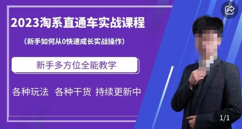 2023淘系直通车保姆式运营讲解，新手从0快速成长实战百度网盘