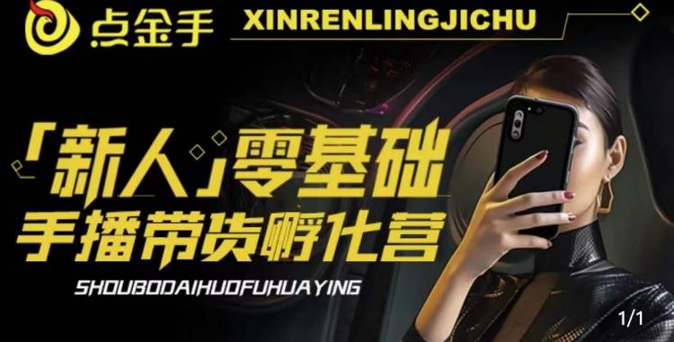 2023点金手・新人零基础手播带货孵化营：账号运营篇+主播话术篇+数据流量百度网盘